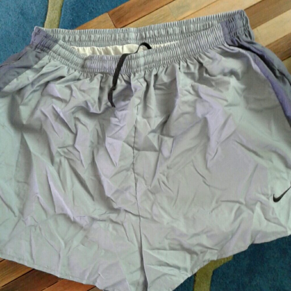 Nike dri-fit grey v-notch lined running shorts
